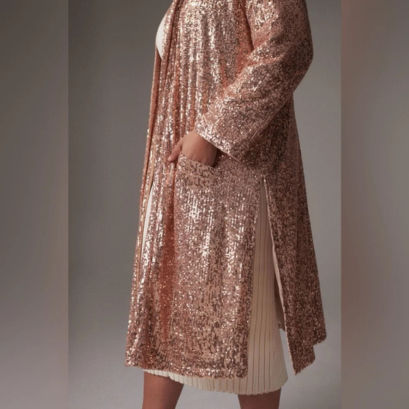 Anthropologie BB Dakota Dulcinea Sequined Duster Jacket, 3X - Picture 3 of 15